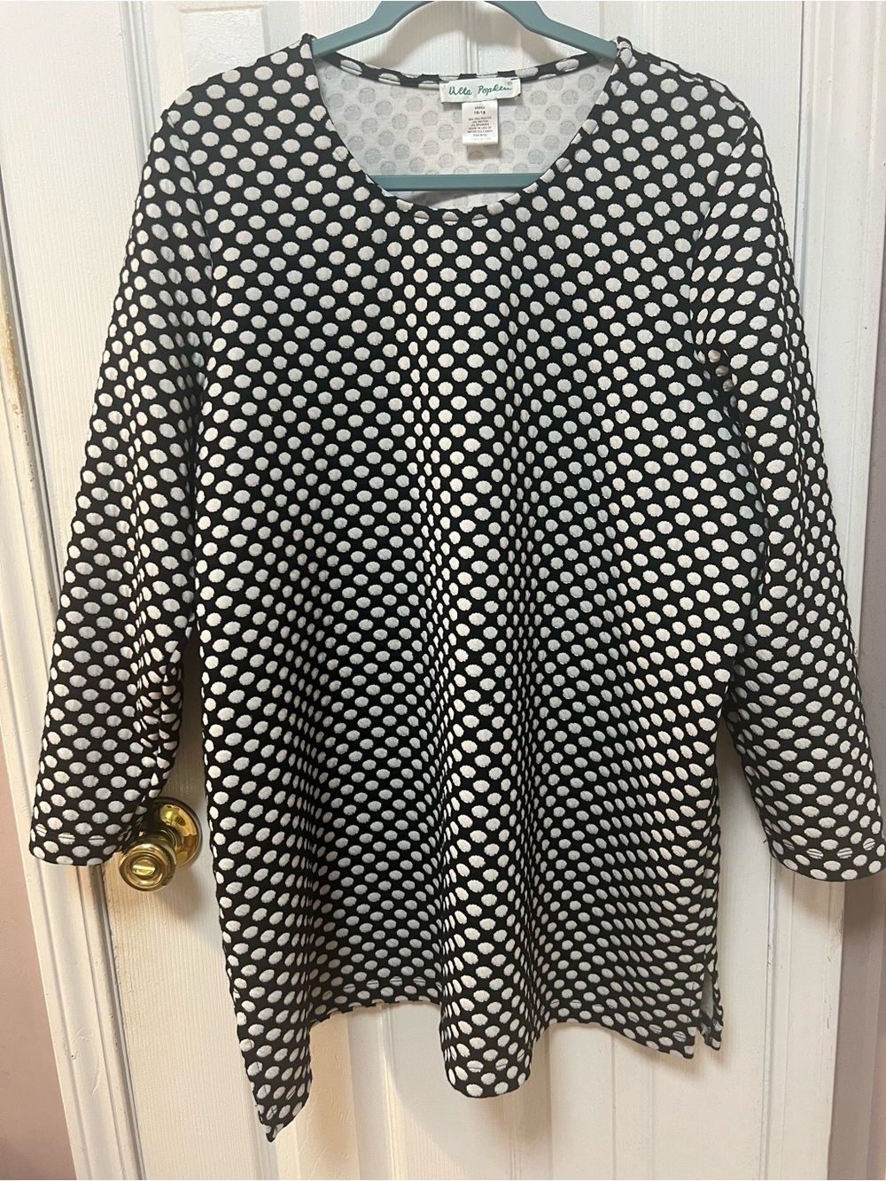 Ulla Popken Black and White Polka Dot Tunic